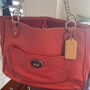 Leather Pink Coach Bag